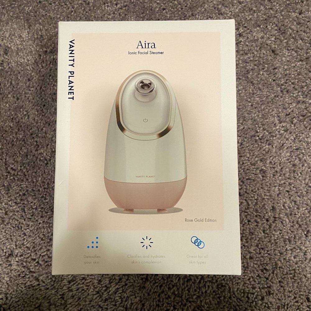 Vanity Planet Aira Ionic Facial Steamer Rose Gold Pore Cleaner Brand New